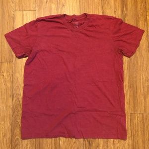 Blue Crown Solid Red V-Neck